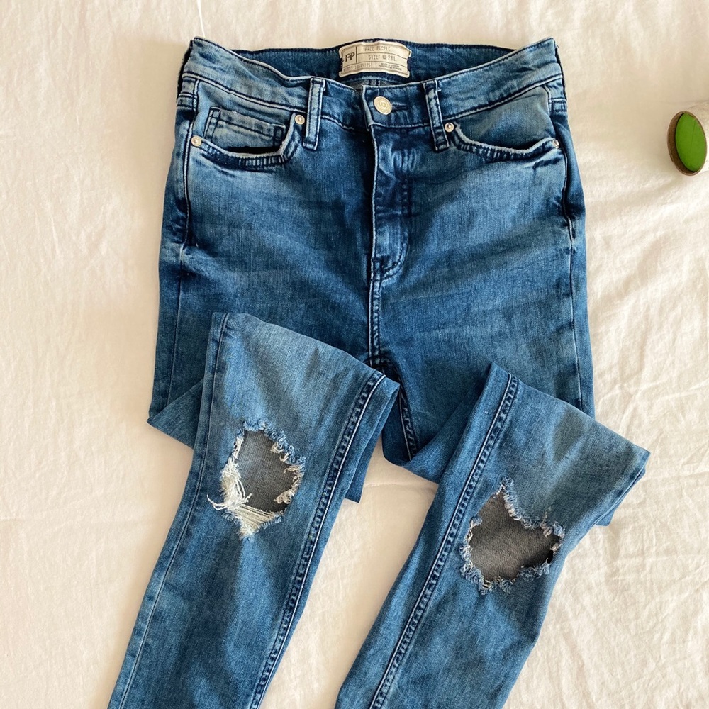 Free People Distressed Skinny Jeans